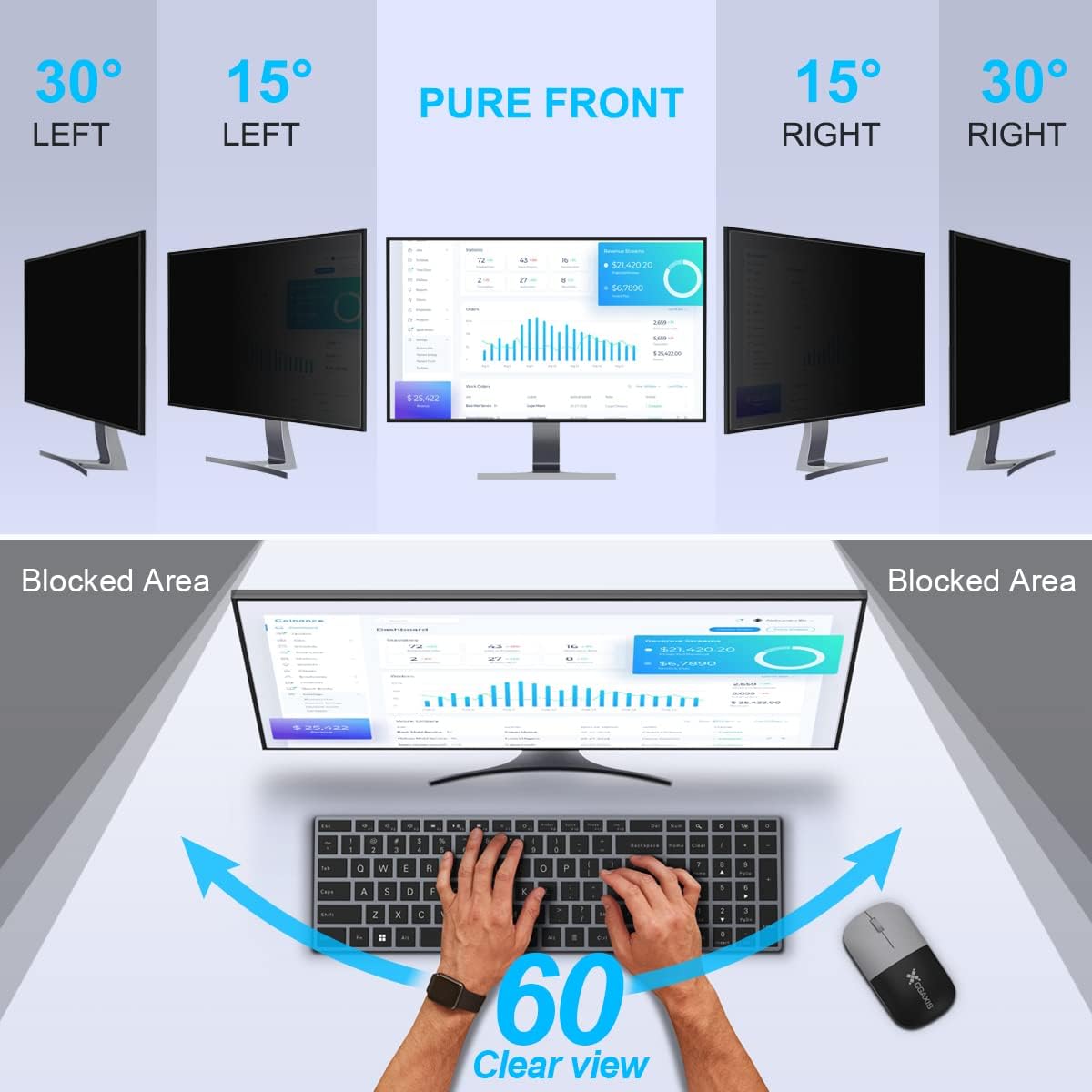 2 Pack 24 Inch Computer Privac - Privacy Filter 2Pack 评论和价格
