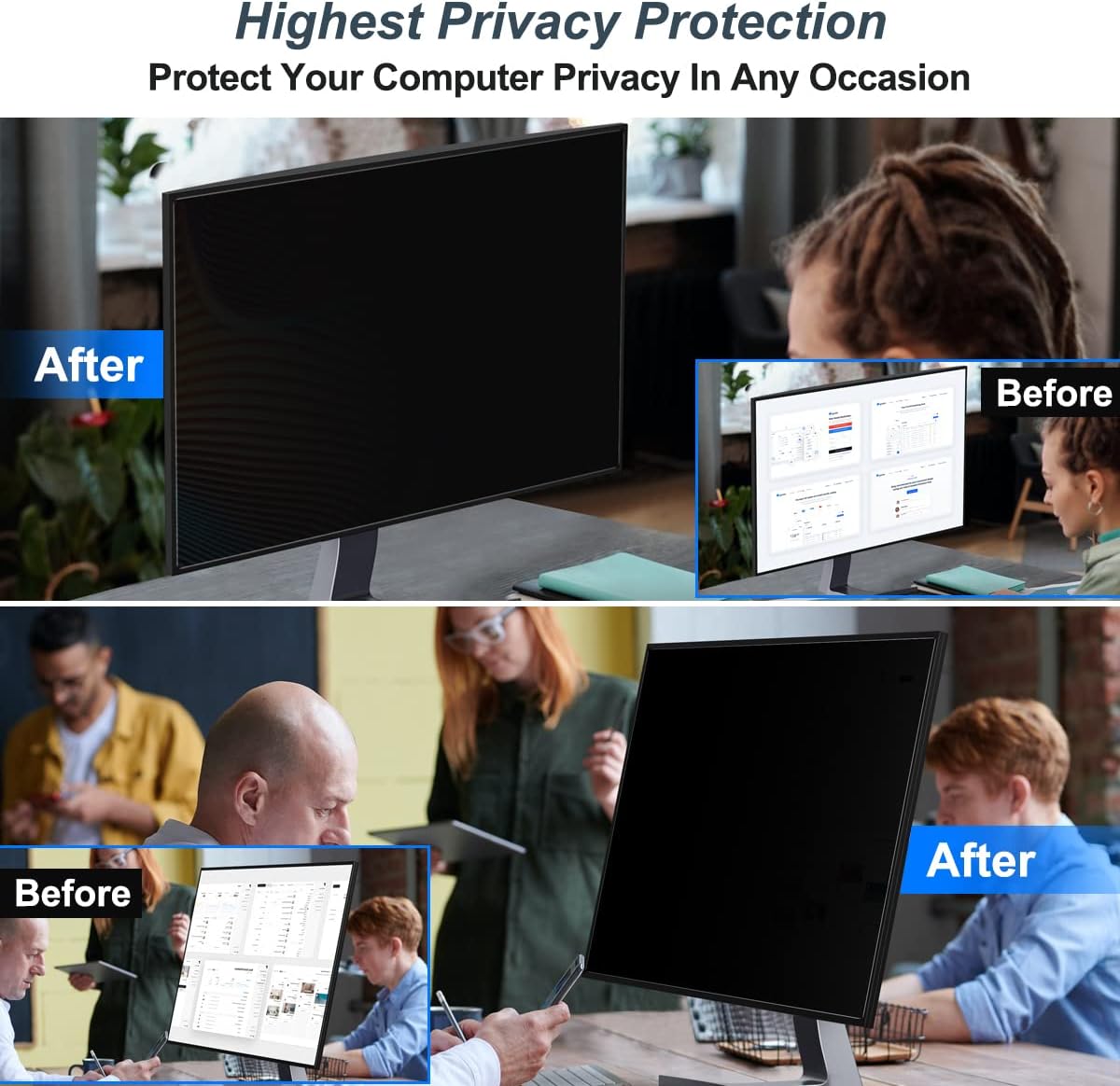 2 Pack 24 Inch Computer Privac - Privacy Filter 2Pack 评论和价格